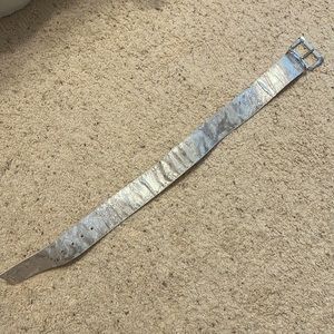 White House Black Market Snake Print REAL Leather metallic belt